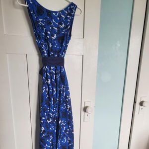 Blue/Black/White maxi dress NWOT
